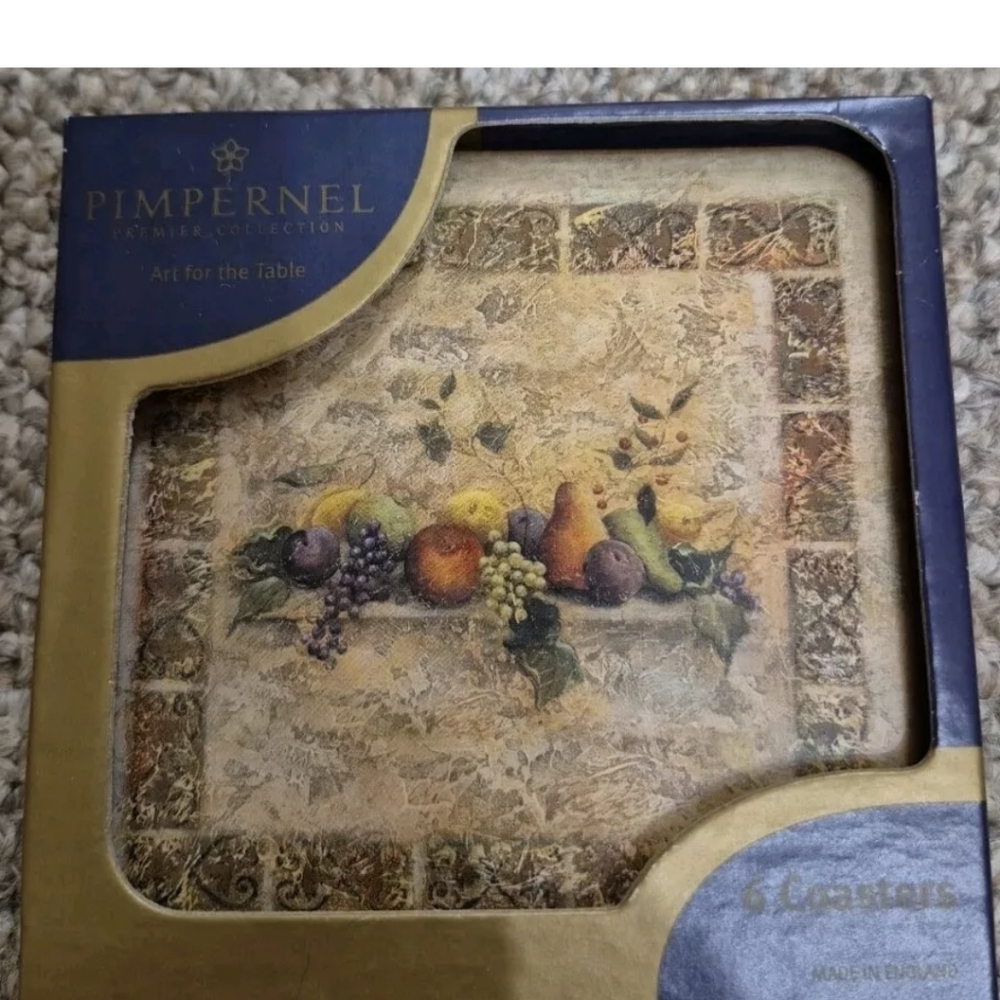 Tuscan Palette Pimpernel Coaster Set Of 6 New In Box Made In England